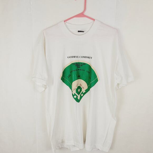 Vintage Screen Stars Best 1990 Goodbye Comisky Field white tshirt size XL - Picture 1 of 5
